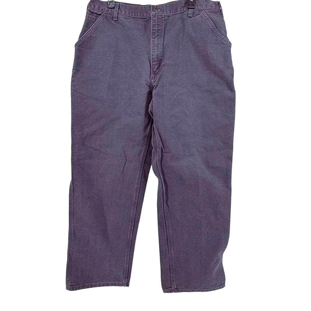 Carhartt R01 Duck Dungaree Fit Work Pants Mens 40x32 Gray Cotton Carpenter